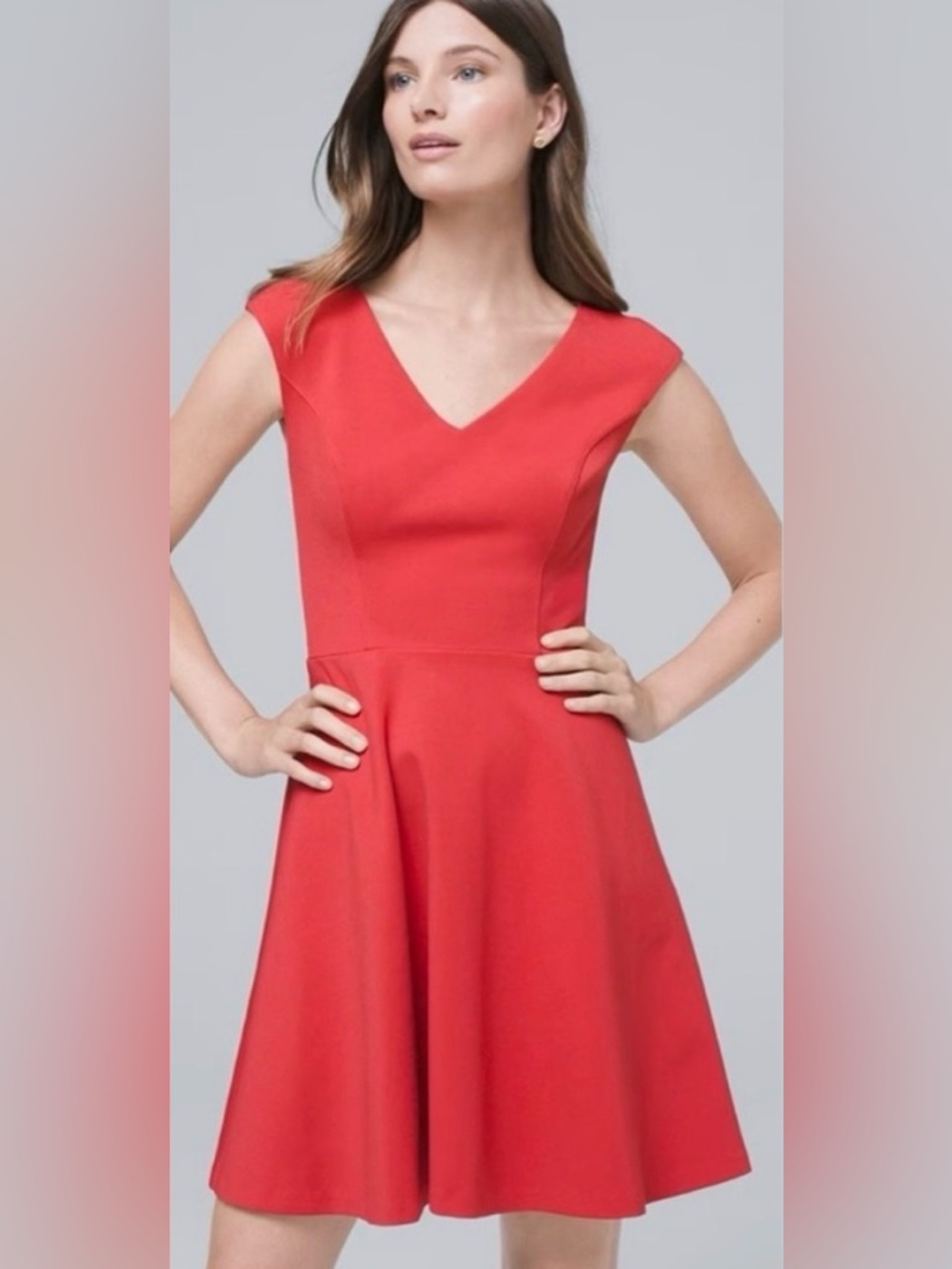 White House Black Market Ponte Knit Fit and Flare Dress